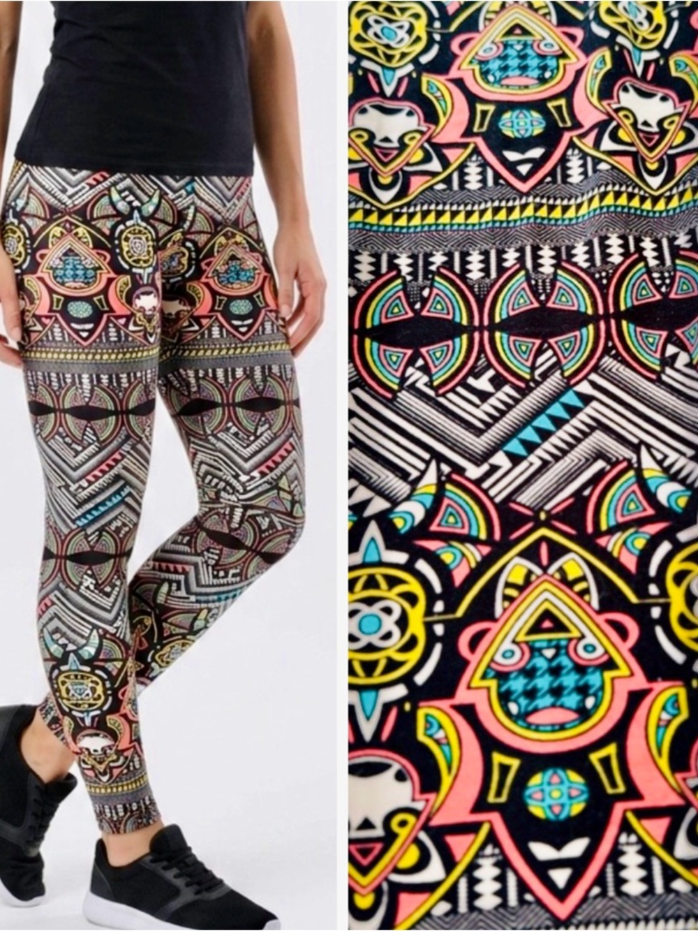 DREAM LEGGINGS Bohemian Tribal Printed Leggings Boho Stretchy Elastic Waist ~NWT